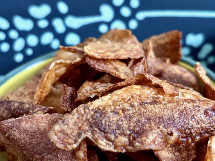 A close up shot of Utz Dark Russet potato chips
