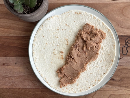 Step 1 for building the Loaded Crunchwrap