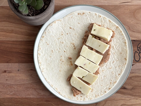 Step 2 for building the Loaded Crunchwrap