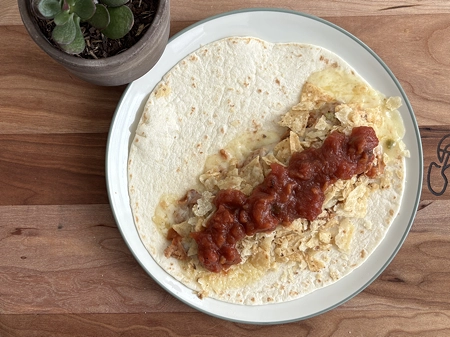 Step 5 for building the Loaded Crunchwrap